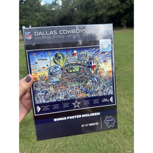 Dallas Cowboys 500-Piece Puzzle Joe Journeyman Factory Sealed Bonus Poster 20x15